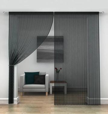 Nouveau RIDEAU SPAGHETTI DÉCORATIF NOIR 2 X 1 M, noir ou L disponible aux enchères