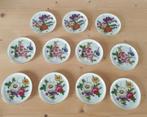 Sous-verres en porcelaine de Furstenberg fleurs 11 pièces, Comme neuf, Enlèvement ou Envoi, Porcelaine