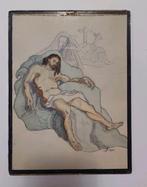 Gouache of aquarel en potlood, Bewening Christus, 1951, Antiek en Kunst, Ophalen of Verzenden