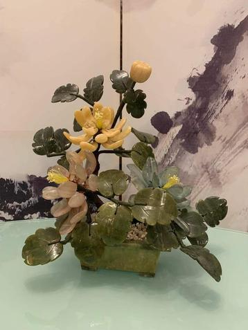 EXCELLENT NATURAL STONE BONSAIS WITH FLOWERS beschikbaar voor biedingen