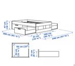 Bed met lades, Ophalen, Wit, Tweepersoons, Zo goed als nieuw