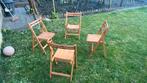 4 houten tuinstoelen, Tuin en Terras, Ophalen, Zo goed als nieuw