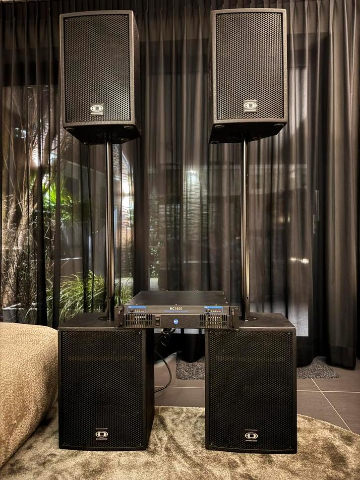 Dynacord Little Max Set + RCF HC-1600 amp, Audio, Tv en Foto, Luidsprekerboxen, Gebruikt, Overige typen, 120 watt of meer, Ophalen