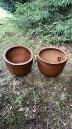 Pots fleurs (2) gres, Ophalen, Zo goed als nieuw