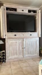 Tv kast - massieve teakhout, Huis en Inrichting, Kasten |Televisiemeubels, Ophalen, 100 tot 150 cm, 200 cm of meer, Klassiek