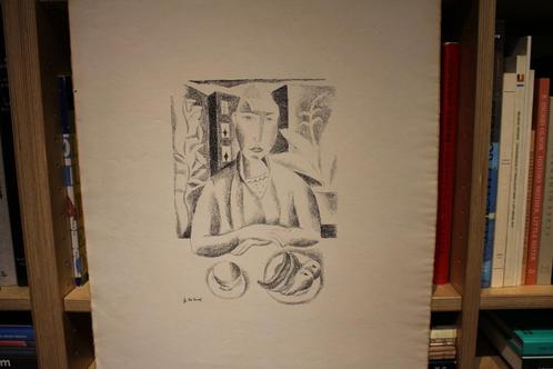Gustave de Smet “Vrouw met fruit”, 1922 litho, Antiek en Kunst, Kunst | Litho's en Zeefdrukken, Ophalen of Verzenden