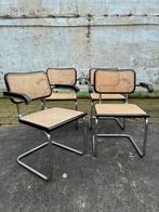 3 chaises bois Cesca, noir, accoudoirs, design Marcel Breuer, Maison & Meubles, Chaises, Trois, Enlèvement, Utilisé, Osier ou Rotin
