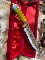 Prachtig handgemaakt mes in luxe doos 24k gold afgewerkt, Ophalen of Verzenden