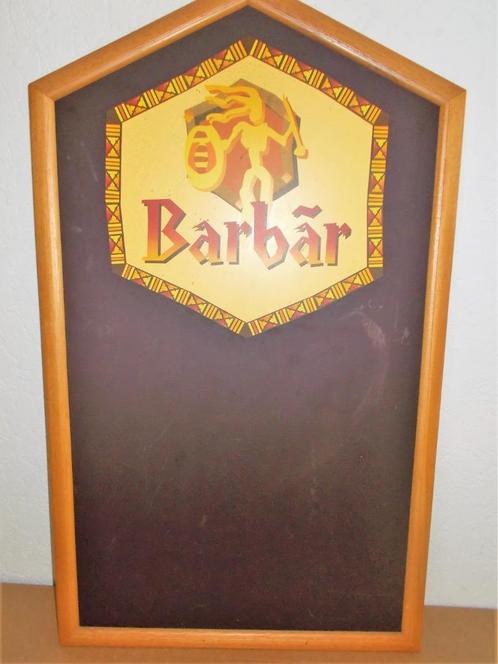 Barbar - bier - Krijtbord reclame - hout/pvc - jaren 2010, Collections, Marques de bière, Utilisé, Panneau, Plaque ou Plaquette publicitaire