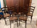 Ensemble de 6 chaises en bois avec assises en osier, Antiek/retro, Comme neuf, Bois, Enlèvement