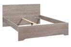 Lit 160x200 avec sommiers à lattes,matelas et tables de nuit, Maison & Meubles, Chambre à coucher | Lits, Moderne look vergrijsd eikenkleur