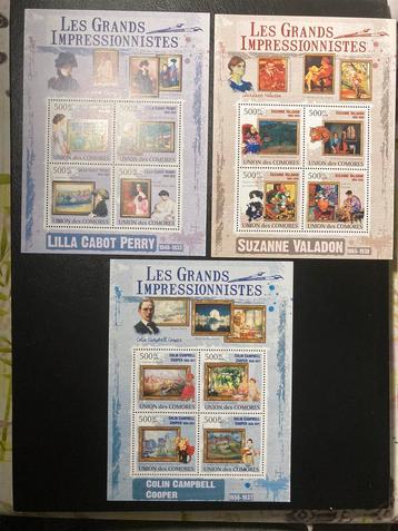 Comores 15 timbres feuillet MNH **