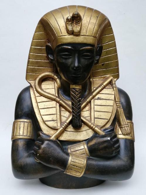 Belle grande statue en plâtre - Pharaon égyptien - début XXe, Antiquités & Art, Curiosités & Brocante, Enlèvement