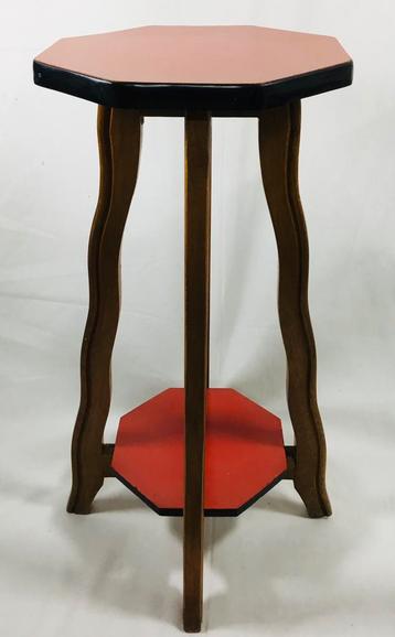 Vintage houten formica bijzettafeltje plantenstand beschikbaar voor biedingen