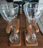 2 glazen kwak + houten voetje, Verzamelen, Glas en Drinkglazen, Ophalen of Verzenden, Zo goed als nieuw