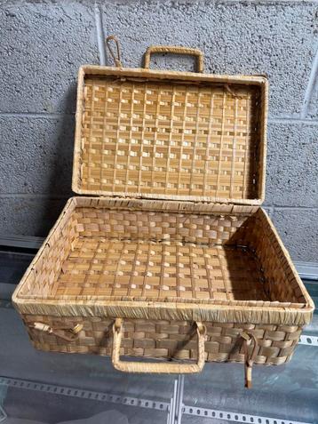 Panier/valise en osier brun