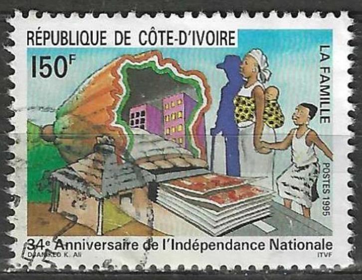 Ivoorkust 1995 - Yvert 939 - Onafhankelijkheid (ST), Postzegels en Munten, Postzegels | Afrika, Verzenden