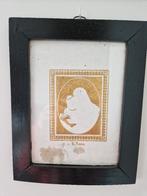 2 oude printen van heiligen in oude kader, Antiek en Kunst, Ophalen