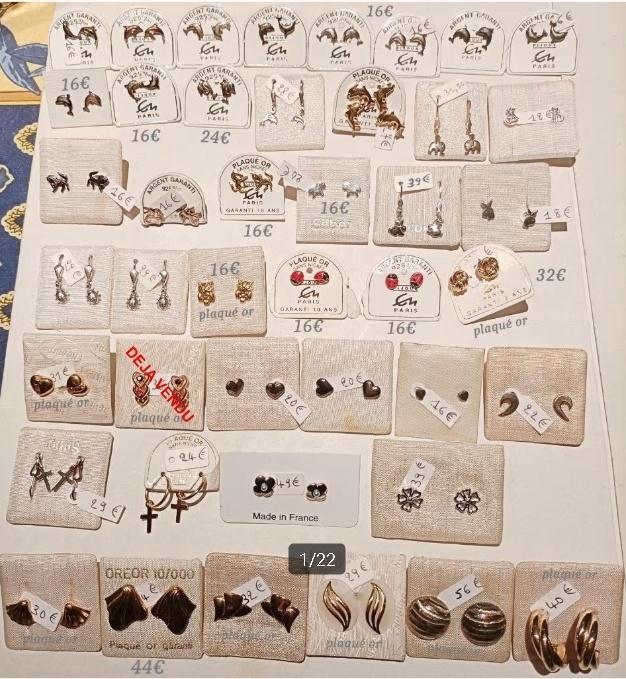 Boucles d'oreille plaqué or / argent sans pierre NEUVES, Bijoux, Sacs & Beauté, Boucles d'oreilles, Neuf, Autres matériaux, Autres couleurs