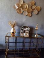 Gouden glazen Wandmeubel, Ophalen, 100 tot 150 cm, Modern met retro look., Glas