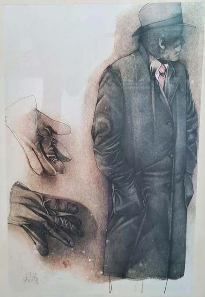 vintage litho Bruno Bruni gesigneerd 74/150 - lees info aub, Antiek en Kunst, Curiosa en Brocante, Ophalen