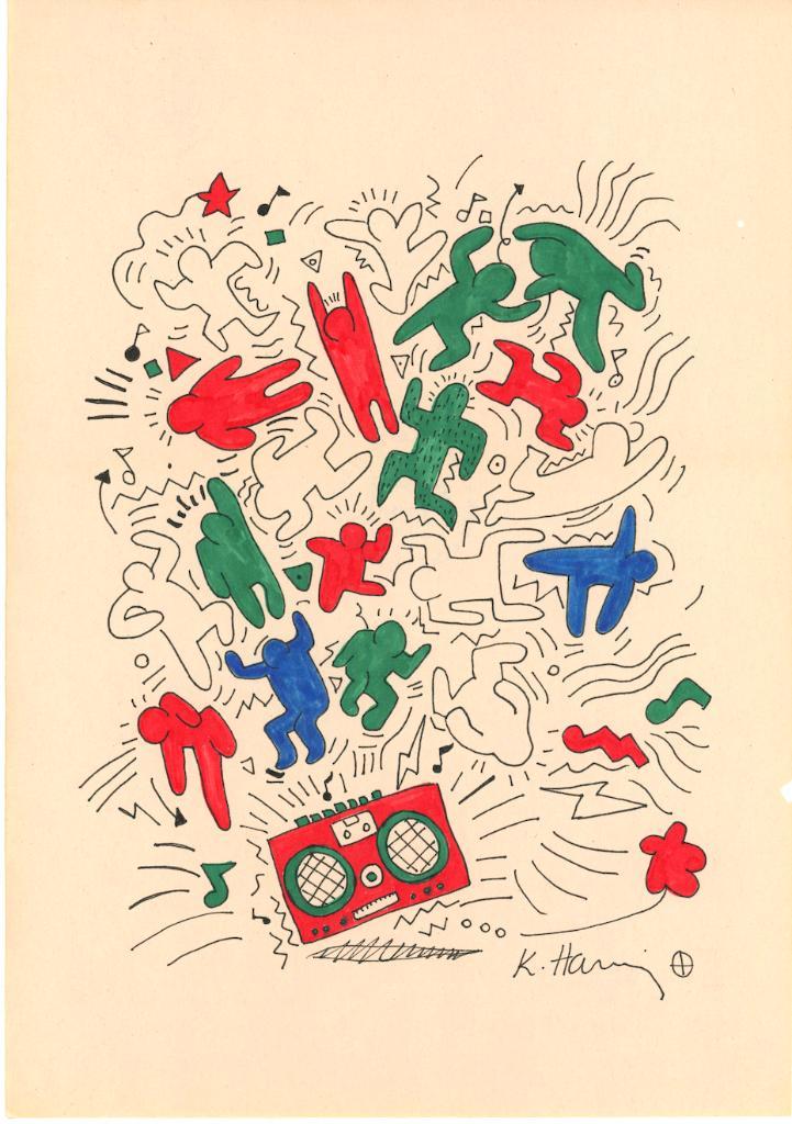 Keith Haring Artwork, Antiquités & Art, Art | Peinture | Moderne, Enlèvement ou Envoi