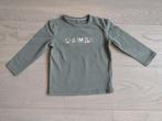 Kaki kleurige TShirt met lange mouwen - Maat 86, Kinderen en Baby's, Babykleding | Maat 86, Ophalen, Zo goed als nieuw, Jongetje