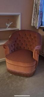 Prachtig velours zetel in oud roze, Enlèvement, Comme neuf, Une personne