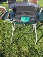 Tuin of terrasset + barbecue 1 tafel + 4 kwaliteitsstoelen, Tuin en Terras, Ophalen, 4 zitplaatsen, Gebruikt, Teakhout