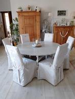 Table ronde avec 6 chaises + housse, Maison & Meubles, Comme neuf, Enlèvement ou Envoi