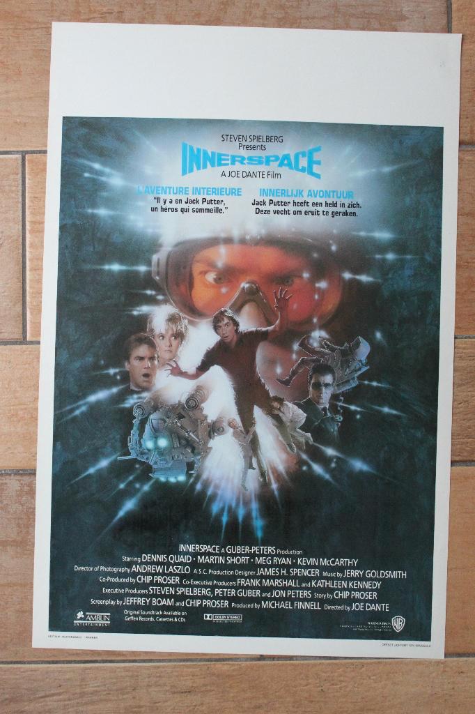 filmaffiche Innerspace 1987 filmposter, Verzamelen, Posters, Zo goed als nieuw, Film en Tv, A1 t/m A3, Rechthoekig Staand, Ophalen of Verzenden