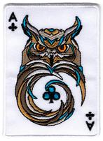 Ace of Clubs Owl stoffen opstrijk patch embleem #1, Verzenden, Nieuw, Overige typen