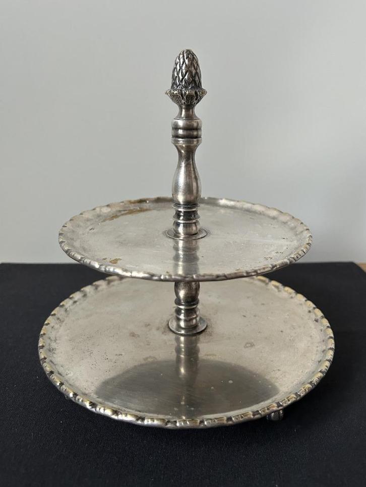 Vintage Etagère - Verzilverd Messing, Antiek en Kunst, Antiek | Keukengerei, Ophalen of Verzenden