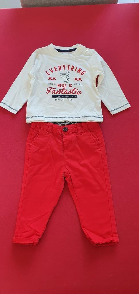 Ensemble t-shirt longues manches/pantalon rouge - T74 - NEUF, Enfants & Bébés, Vêtements de bébé | Taille 74, Neuf, Garçon, Ensemble