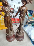 bronzen mijnwerkers koppel, Antiek en Kunst, Kunst | Beelden en Houtsnijwerken, Ophalen
