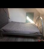 Metalen bed 140x200 met matras, Ophalen, Tweepersoons, 140 cm, 200 cm