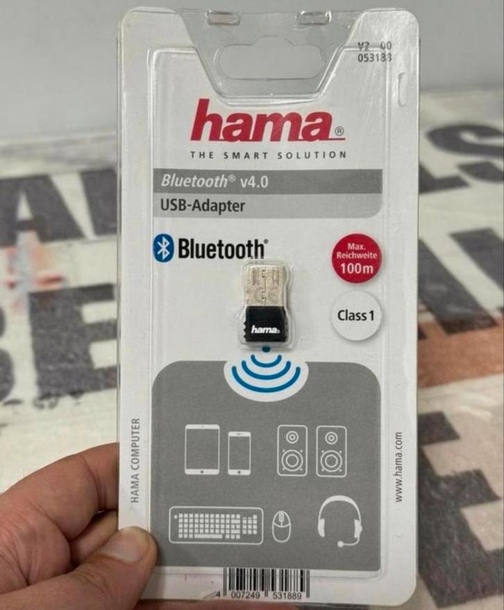 Hama Bluetooth USB-adapter, versie 4.0 C1 + EDR 100M bereik, Computers en Software, USB Sticks, Nieuw, Ophalen of Verzenden