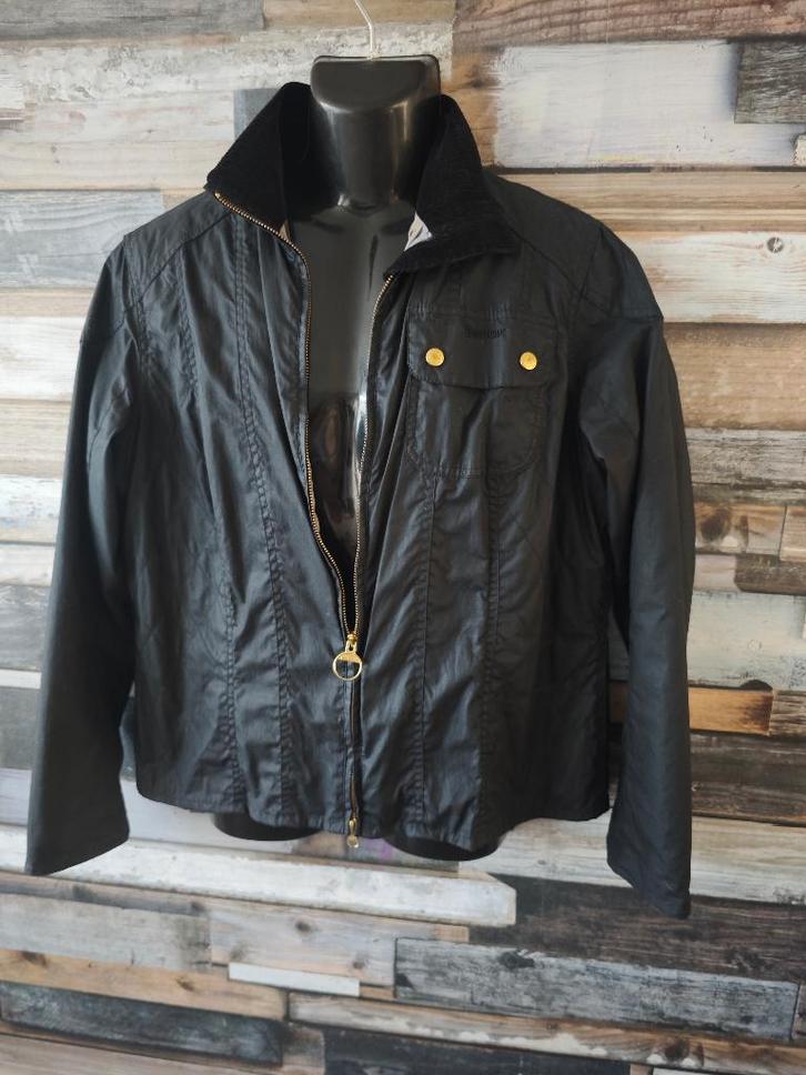 BARBOUR (was) mat 44, Kleding | Dames, Jassen | Zomer, Zo goed als nieuw, Maat 42/44 (L), Zwart, Ophalen of Verzenden
