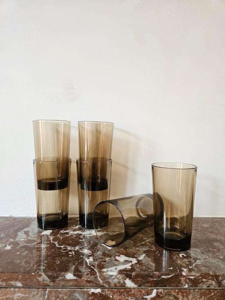 Vintage rookglazen, Huis en Inrichting, Keuken | Servies, Zo goed als nieuw, Glas of Glazen, Effen, Glas, Ophalen