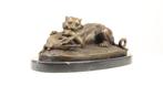 Prachtig Bronzen Beeld Tiger en Gavial GRATIS LEVERING