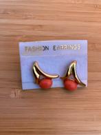 Nieuwe oorbellen goudkleurig met oranje, Bijoux, Sacs & Beauté, Boucles d'oreilles, Enlèvement ou Envoi, Autres matériaux, Orange