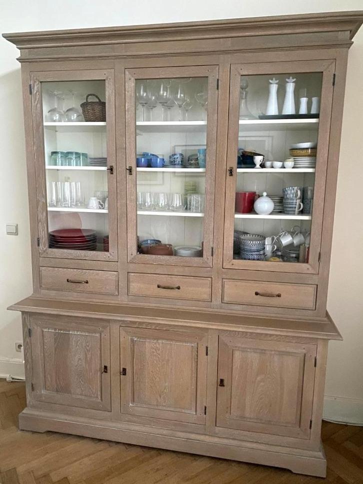 Superbe vaisselier classico-contemporain, Maison & Meubles, Armoires | Buffets, Comme neuf, 200 cm ou plus, 150 à 200 cm, 25 à 50 cm