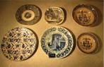 6 Mooie Antieke Borden in porselein en keramiek, Antiek en Kunst, Ophalen of Verzenden