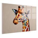 Portrait pop art de girafe Peinture sur verre 105x70cm + sys, Maison & Meubles, Envoi, Neuf