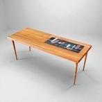 Vintage salontafel van teakhout en keramiek uit de jaren 60, Ophalen, Zo goed als nieuw