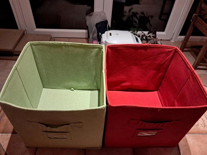 Casibel set van 2 kleurrijke opbergmanden, Huis en Inrichting, Woonaccessoires | Schalen en Manden, Gebruikt, Mand, Vierkant, Overige materialen