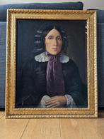 Portrait sur toile - Peinture 1858 N.D. - Cadre bois doré, Antiek en Kunst, Ophalen