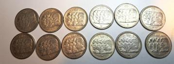 Lot de 12 pièces en argent de 100FB Belge