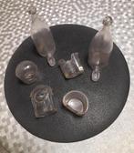Oude glazen vogeldrinkflesjes en eetbakjes, Dieren en Toebehoren, Ophalen of Verzenden, Zo goed als nieuw, Kooi-accessoires