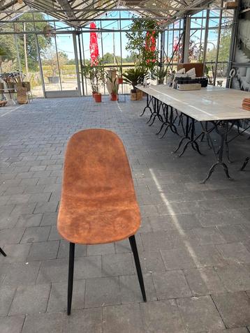 6 eetkamerstoelen cognac lederlook – per stuk of set beschikbaar voor biedingen